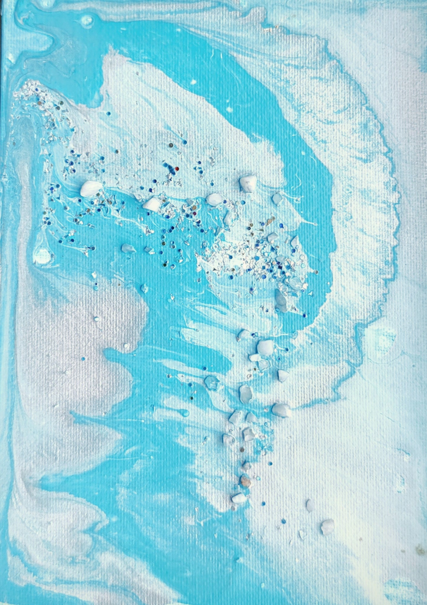 Moods of Ocean seascape art print with calming blue acrylic ocean and water tones
