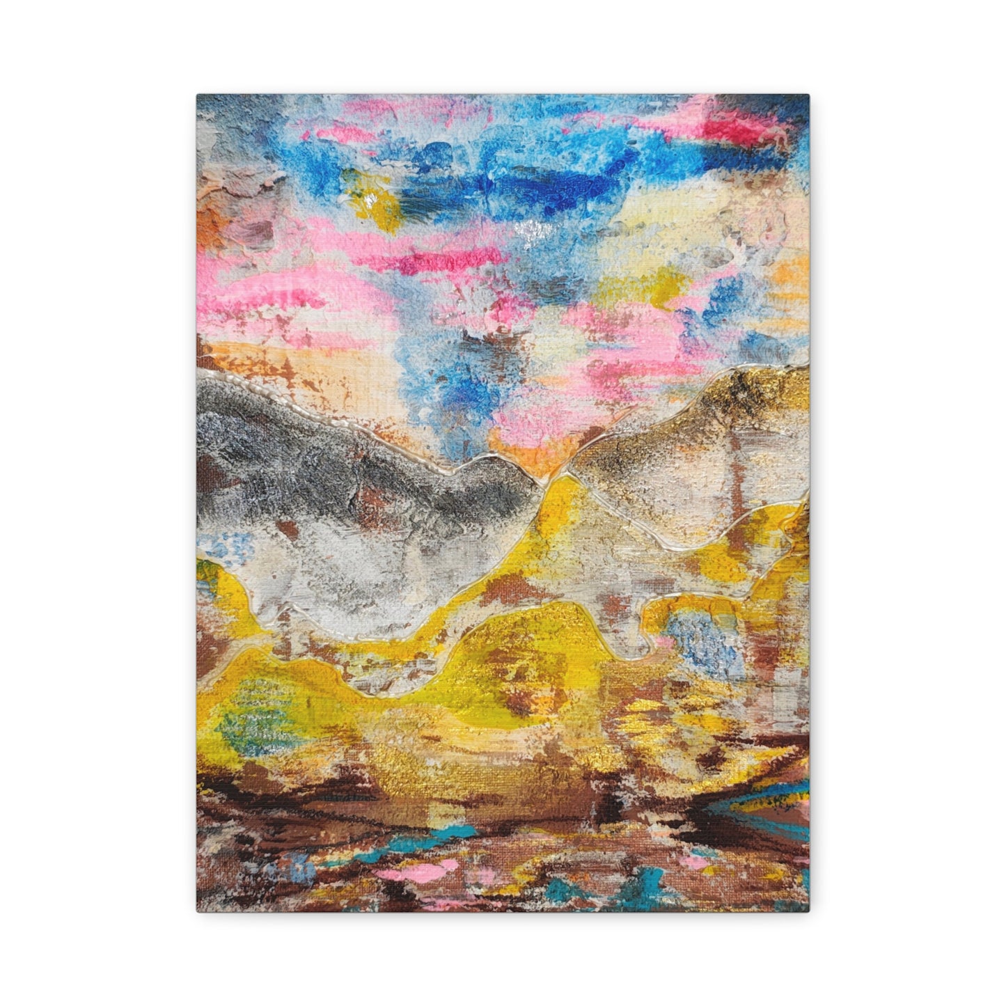 Awakening Horizon- Abstract Colorful Landscape Canvas Print – Matte Stretched Wall Art