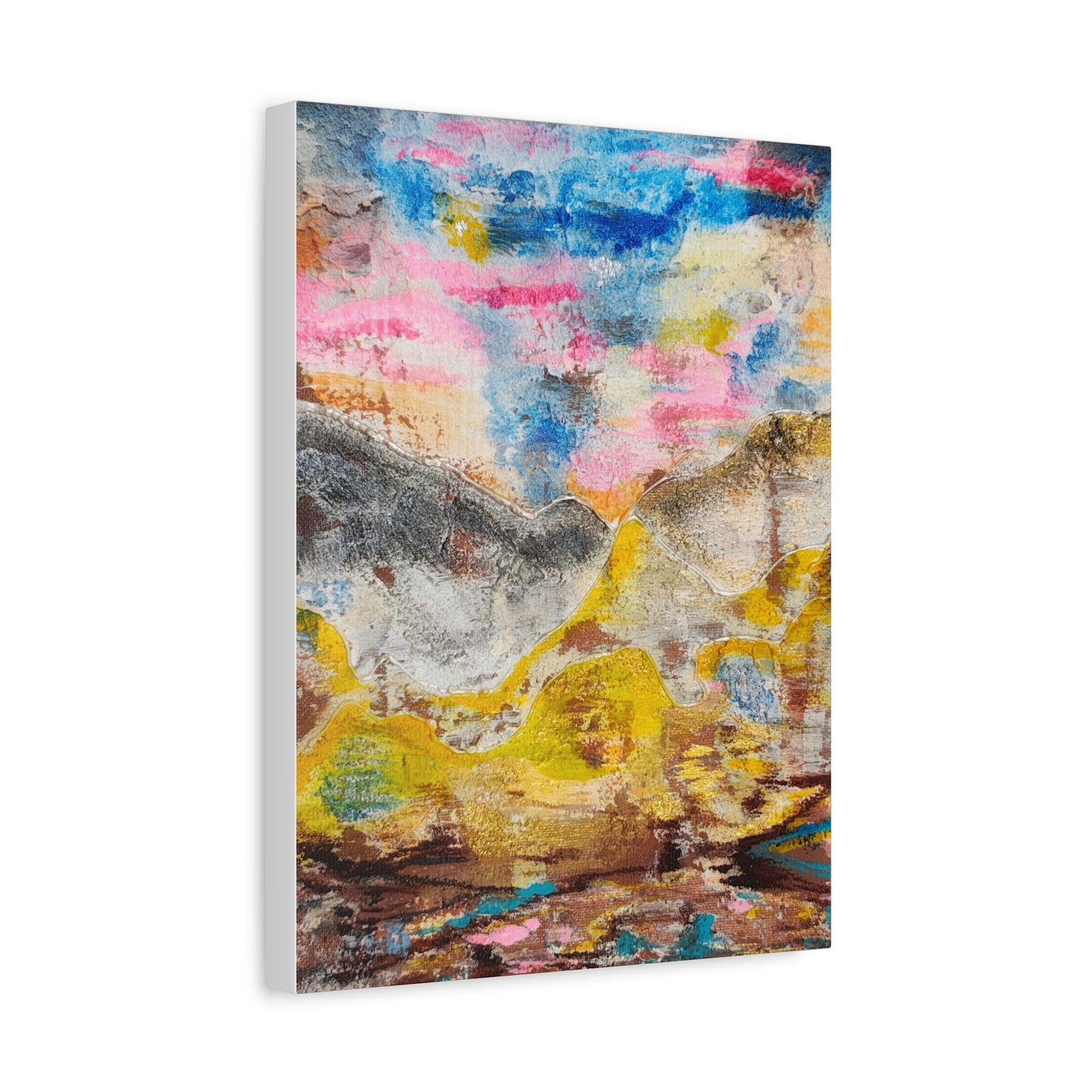Awakening Horizon- Abstract Colorful Landscape Canvas Print – Matte Stretched Wall Art