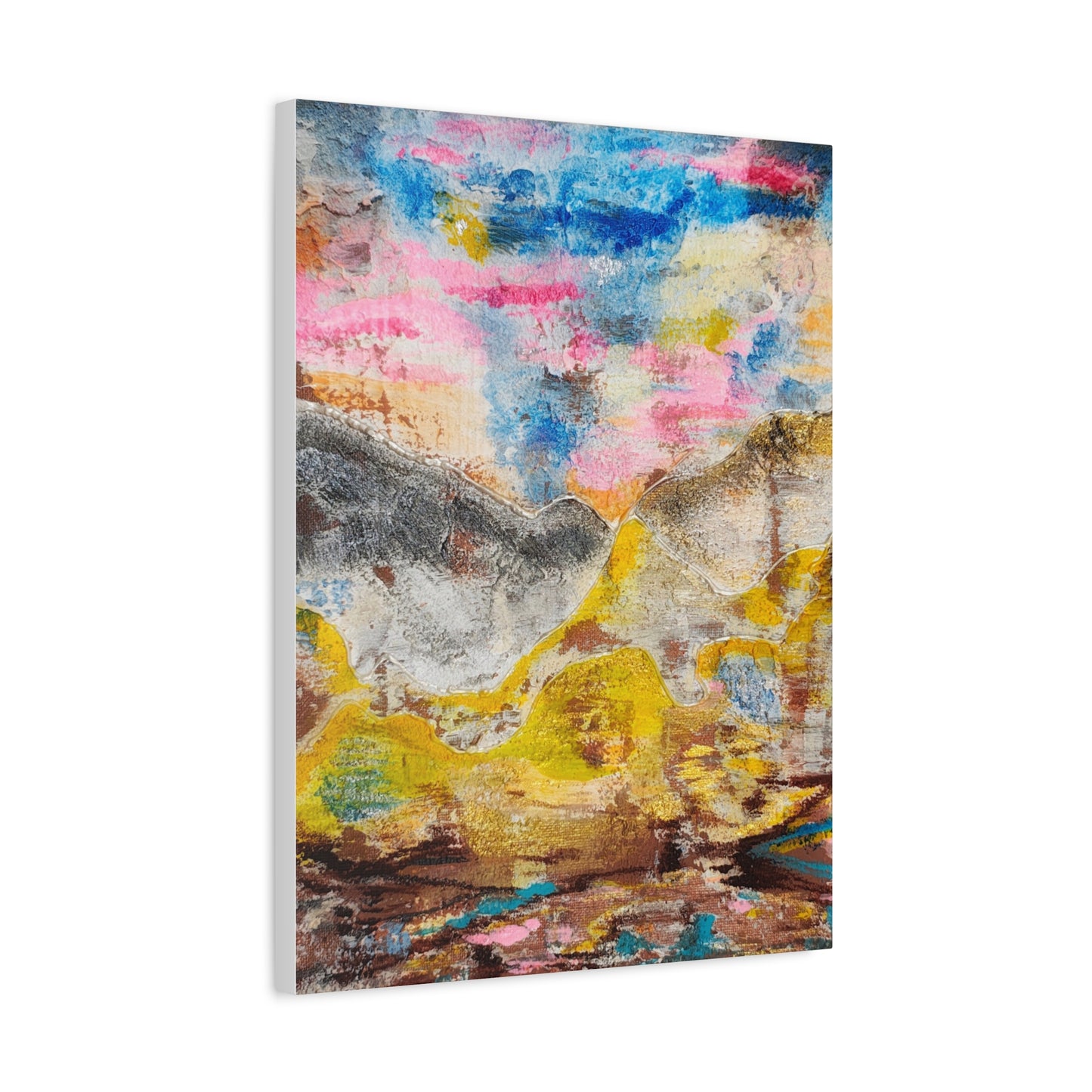 Awakening Horizon- Abstract Colorful Landscape Canvas Print – Matte Stretched Wall Art