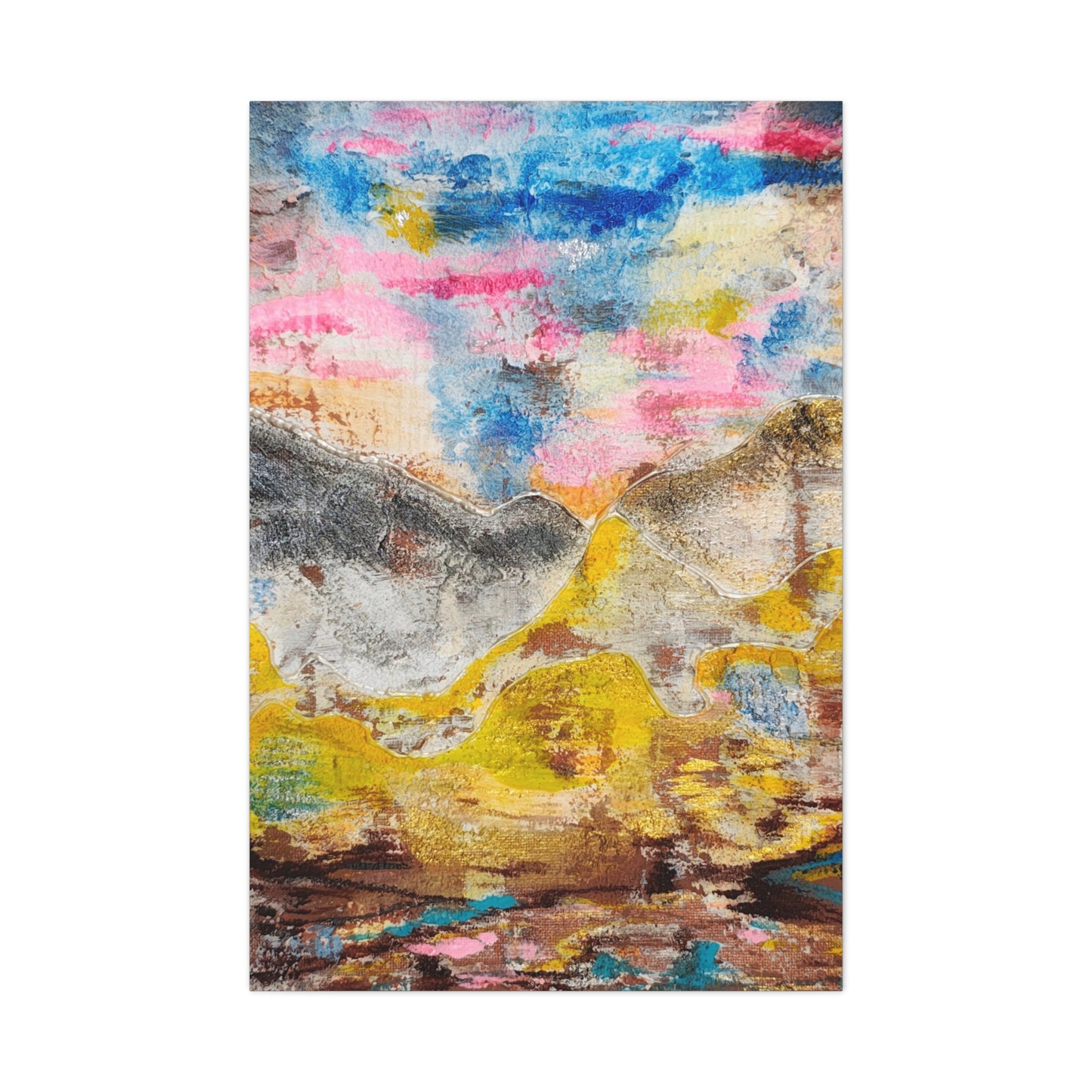 Awakening Horizon- Abstract Colorful Landscape Canvas Print – Matte Stretched Wall Art