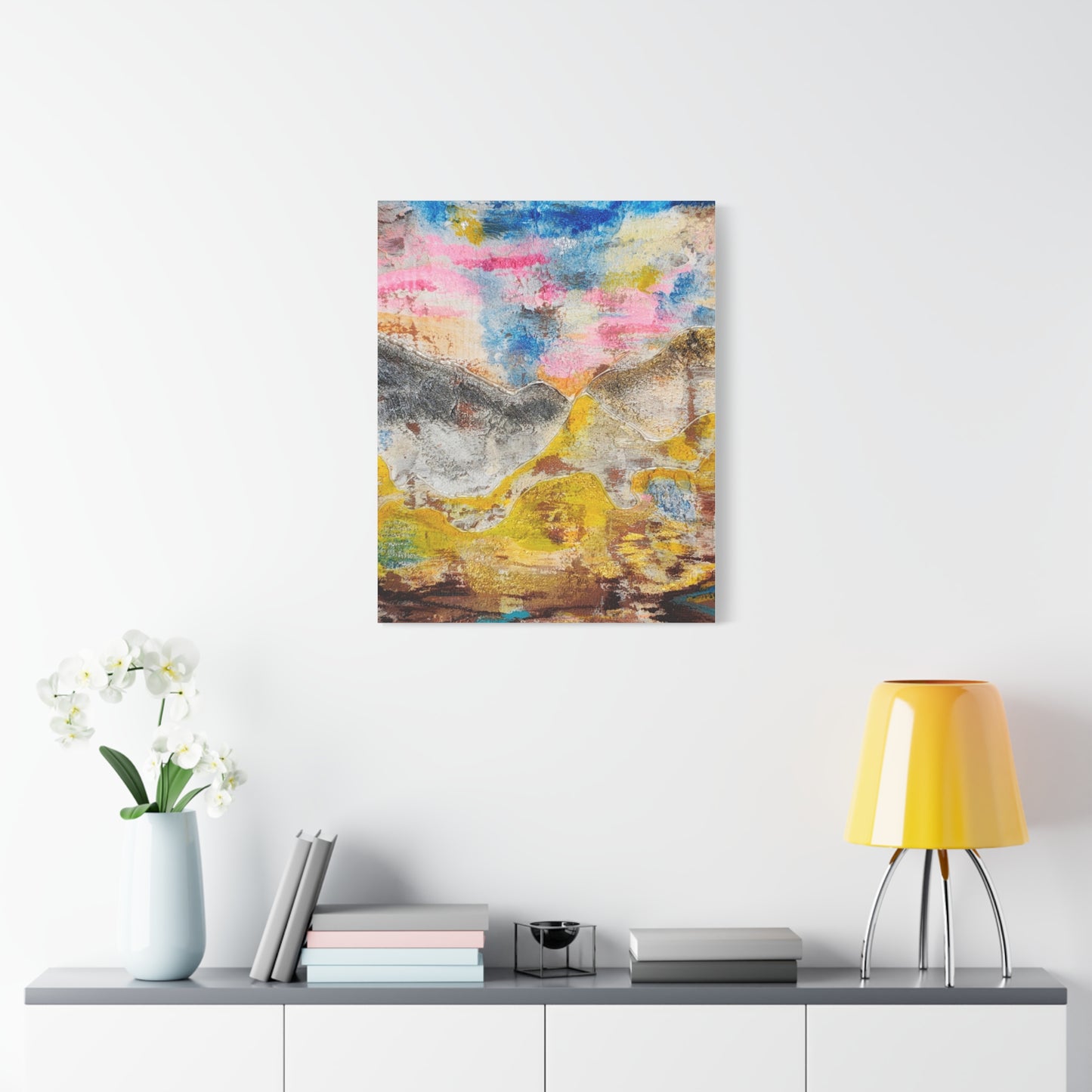Awakening Horizon- Abstract Colorful Landscape Canvas Print – Matte Stretched Wall Art