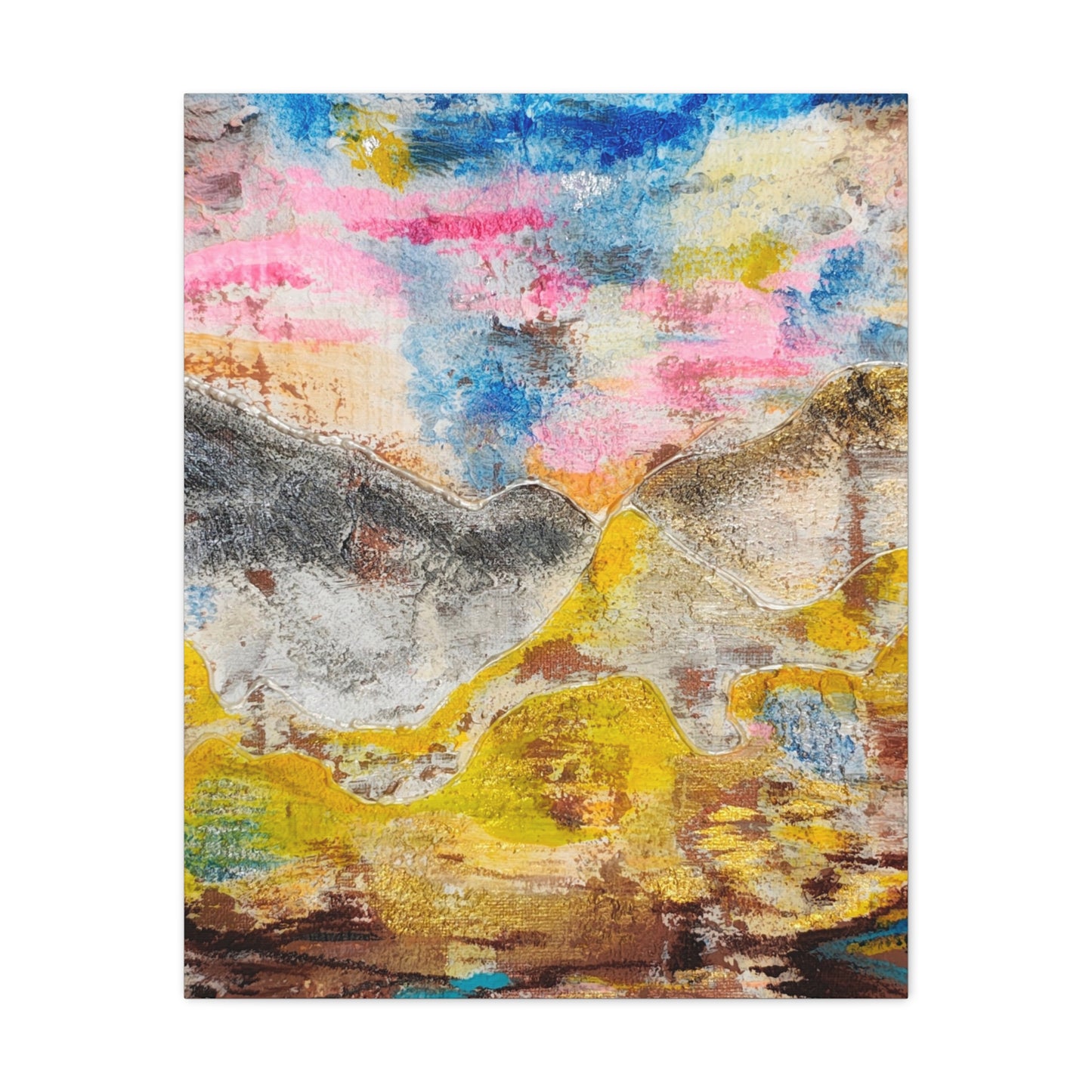 Awakening Horizon- Abstract Colorful Landscape Canvas Print – Matte Stretched Wall Art