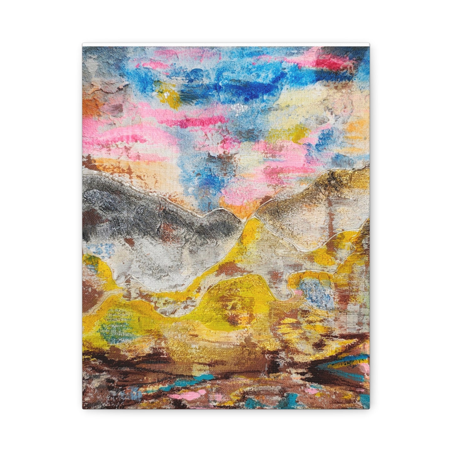 Awakening Horizon- Abstract Colorful Landscape Canvas Print – Matte Stretched Wall Art