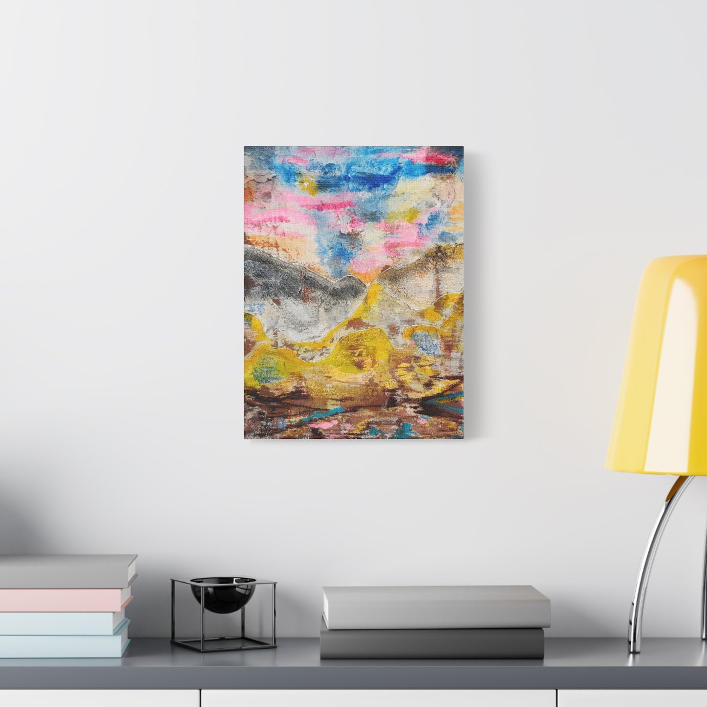 Awakening Horizon- Abstract Colorful Landscape Canvas Print – Matte Stretched Wall Art