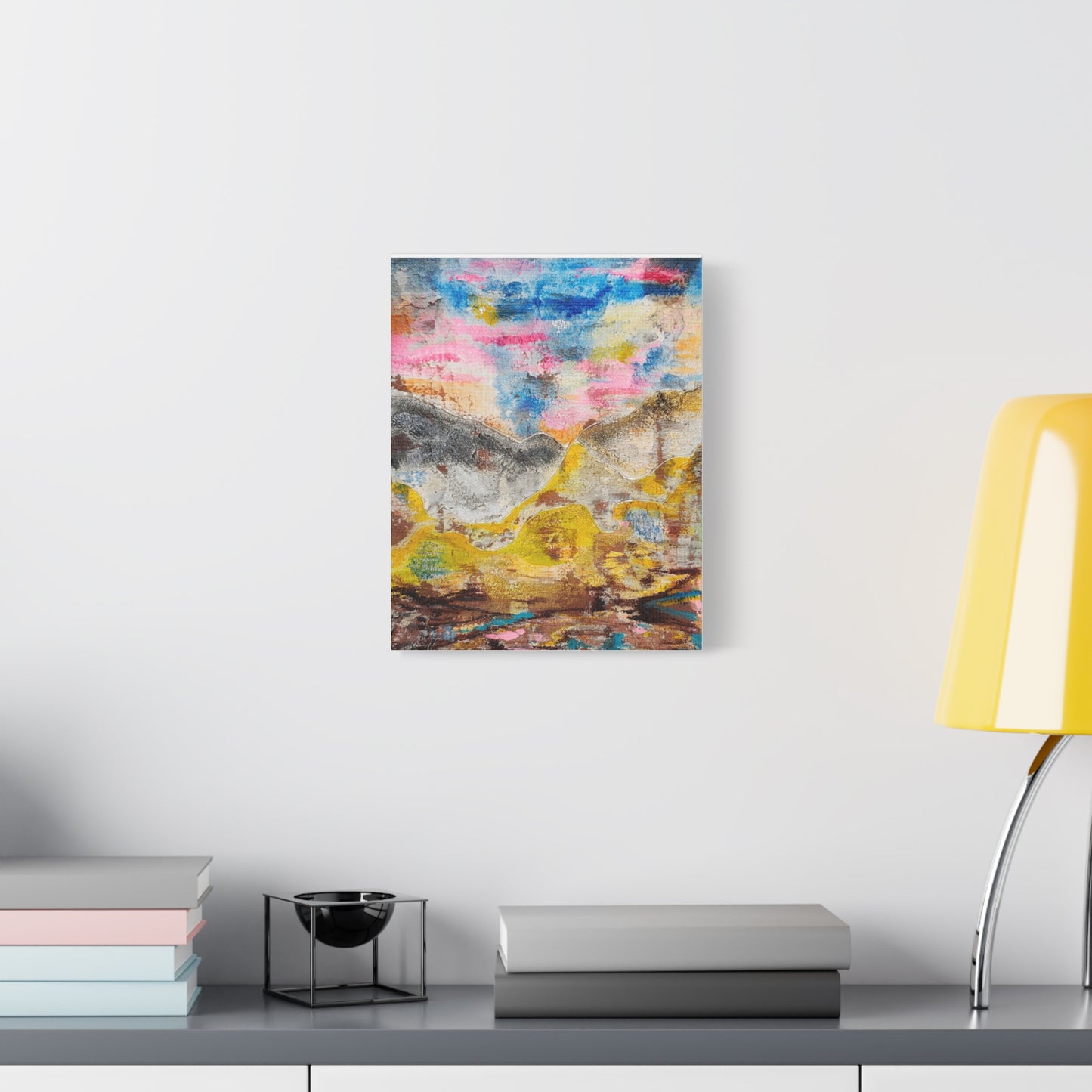 Awakening Horizon- Abstract Colorful Landscape Canvas Print – Matte Stretched Wall Art
