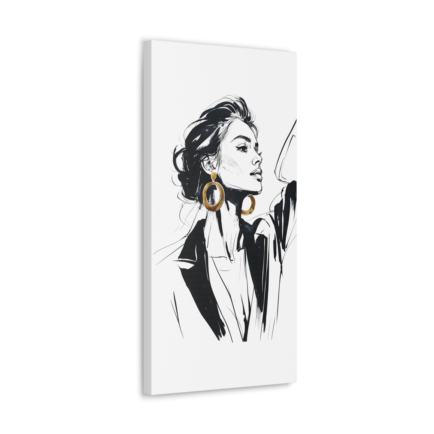 Eclipse of her Own series - Woman with Gold Earrings Wall Art