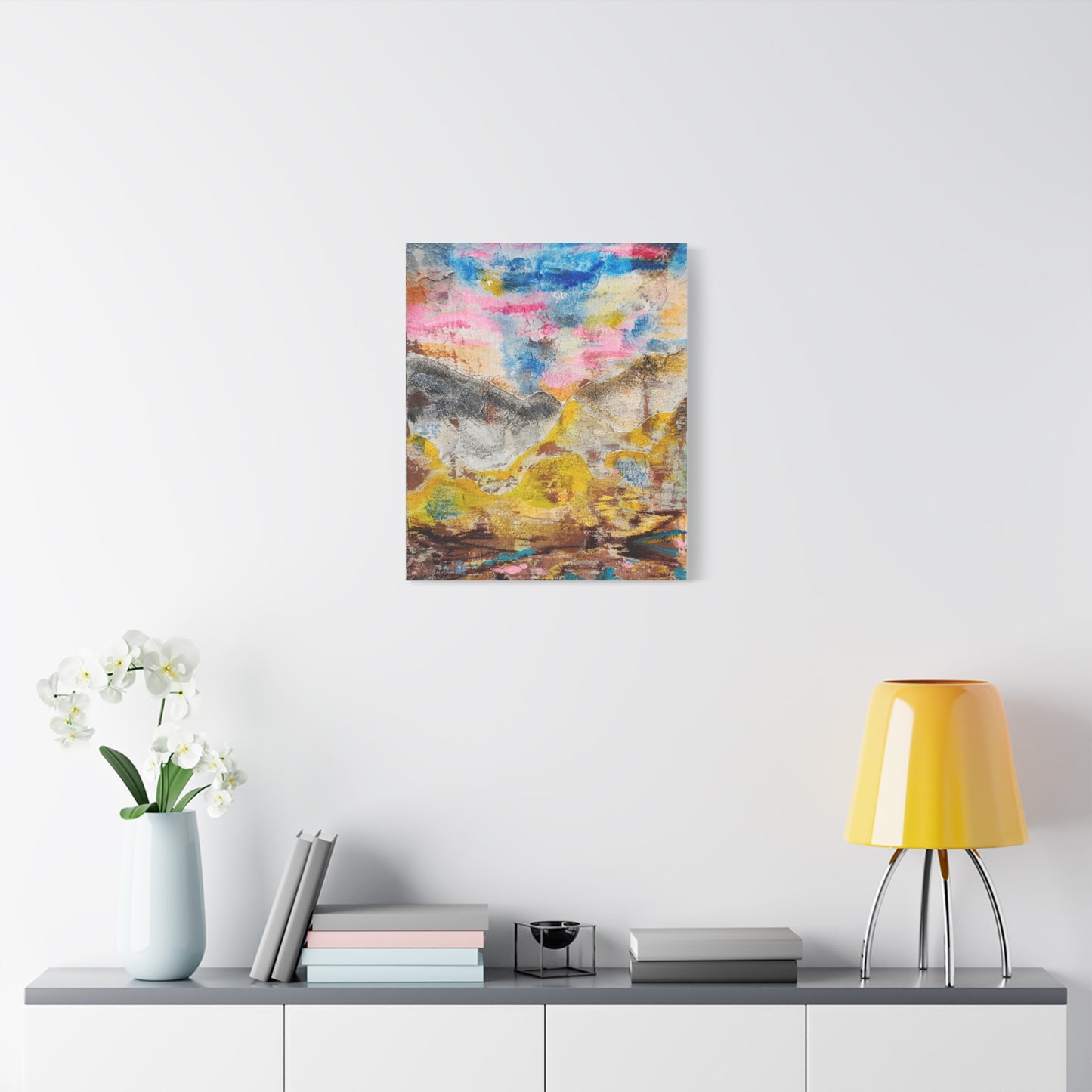 Awakening Horizon- Abstract Colorful Landscape Canvas Print – Matte Stretched Wall Art