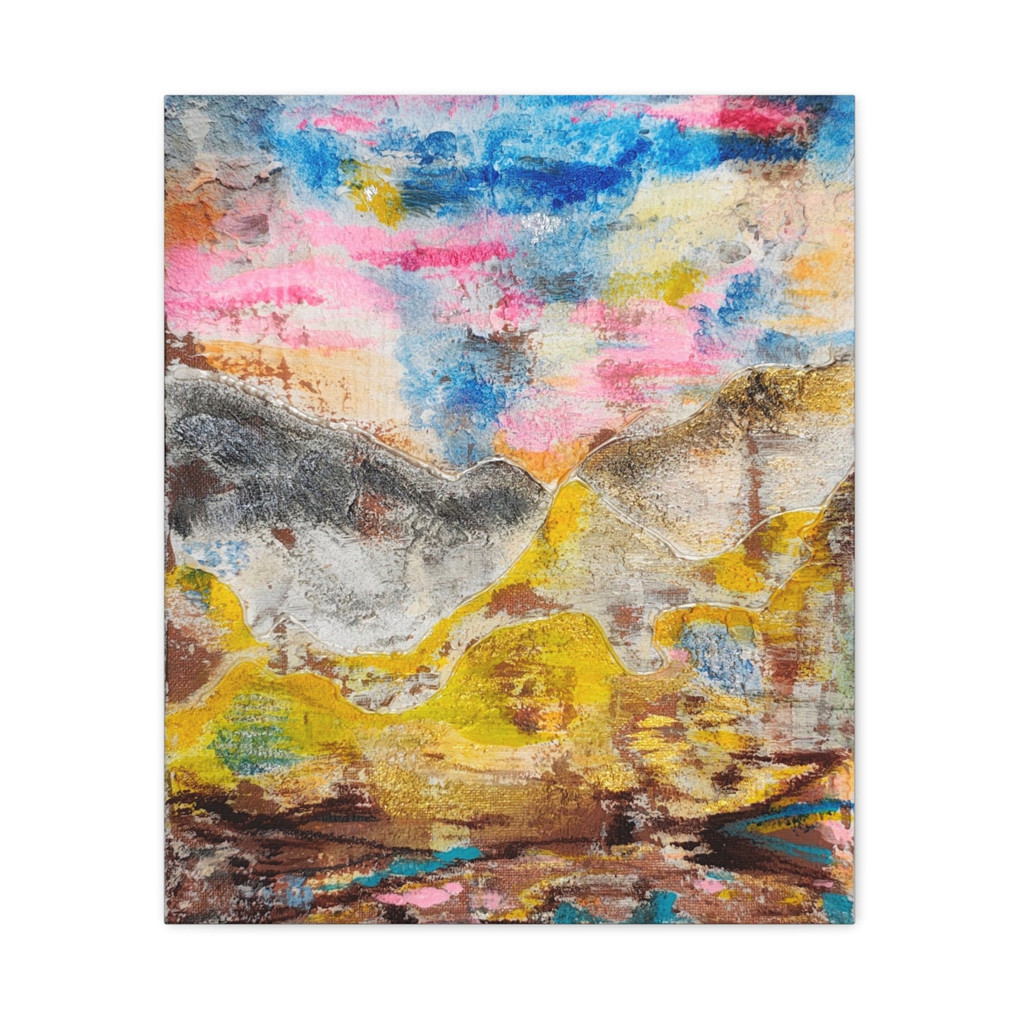 Awakening Horizon- Abstract Colorful Landscape Canvas Print – Matte Stretched Wall Art