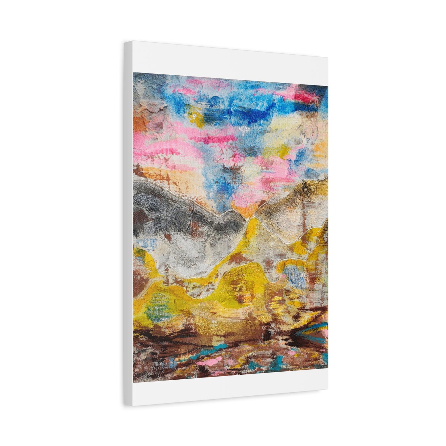 Awakening Horizon- Abstract Colorful Landscape Canvas Print – Matte Stretched Wall Art