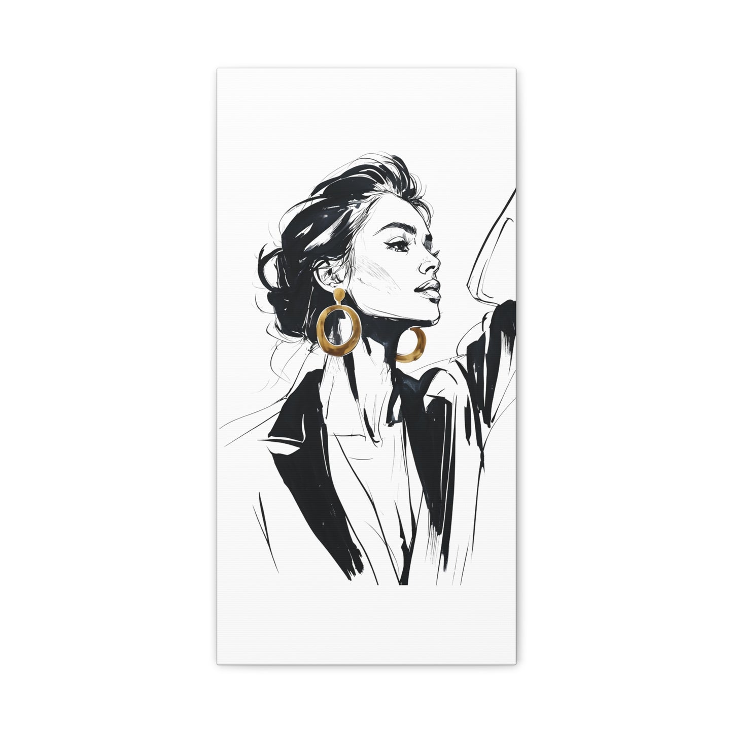 Eclipse of her Own series - Woman with Gold Earrings Wall Art