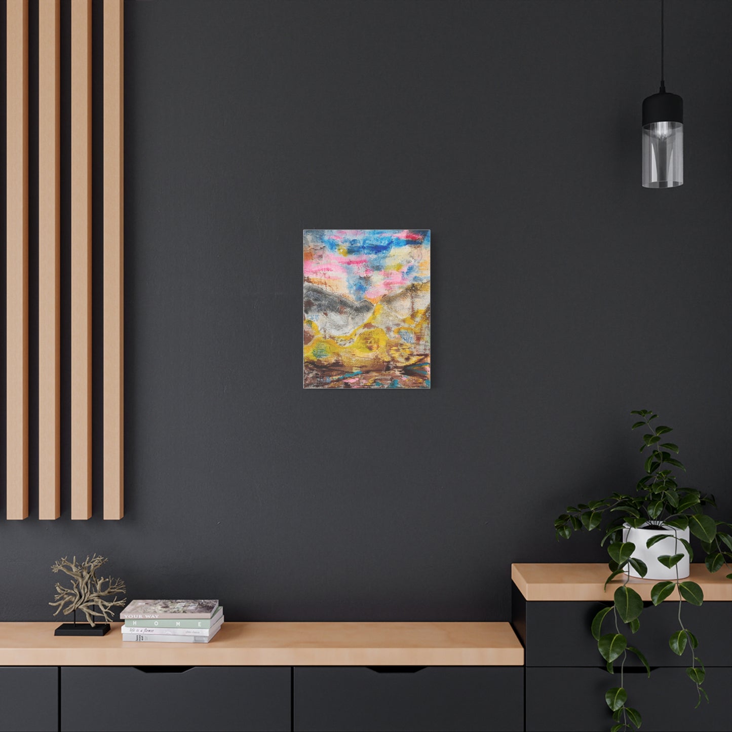 Awakening Horizon- Abstract Colorful Landscape Canvas Print – Matte Stretched Wall Art