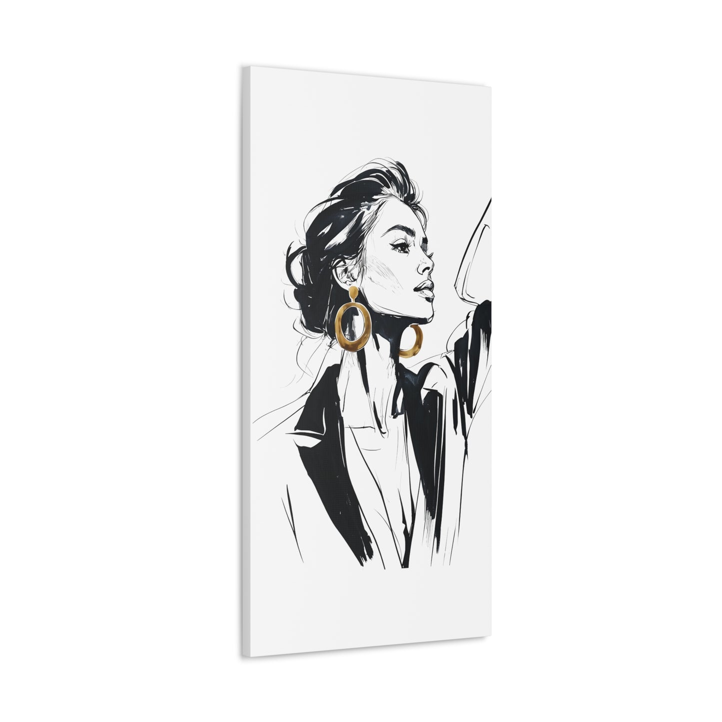 Eclipse of her Own series - Woman with Gold Earrings Wall Art