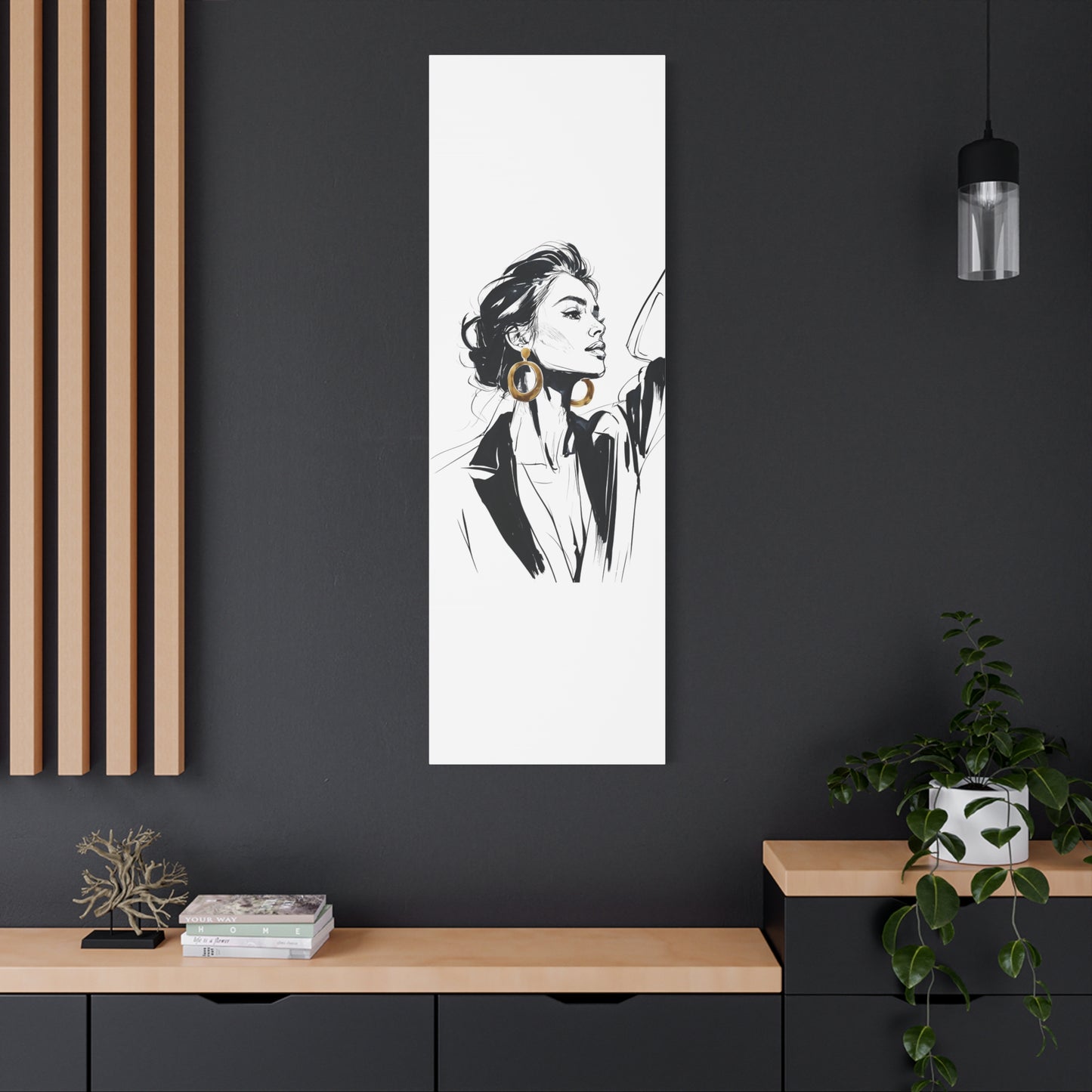 Eclipse of her Own series - Woman with Gold Earrings Wall Art