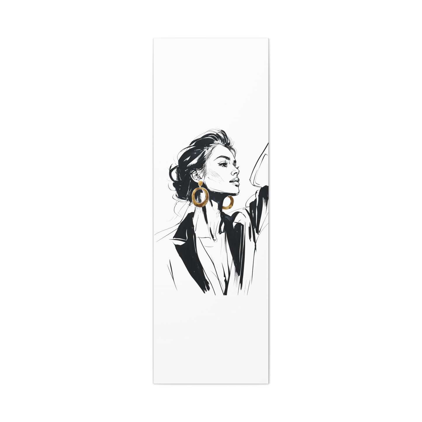 Eclipse of her Own series - Woman with Gold Earrings Wall Art