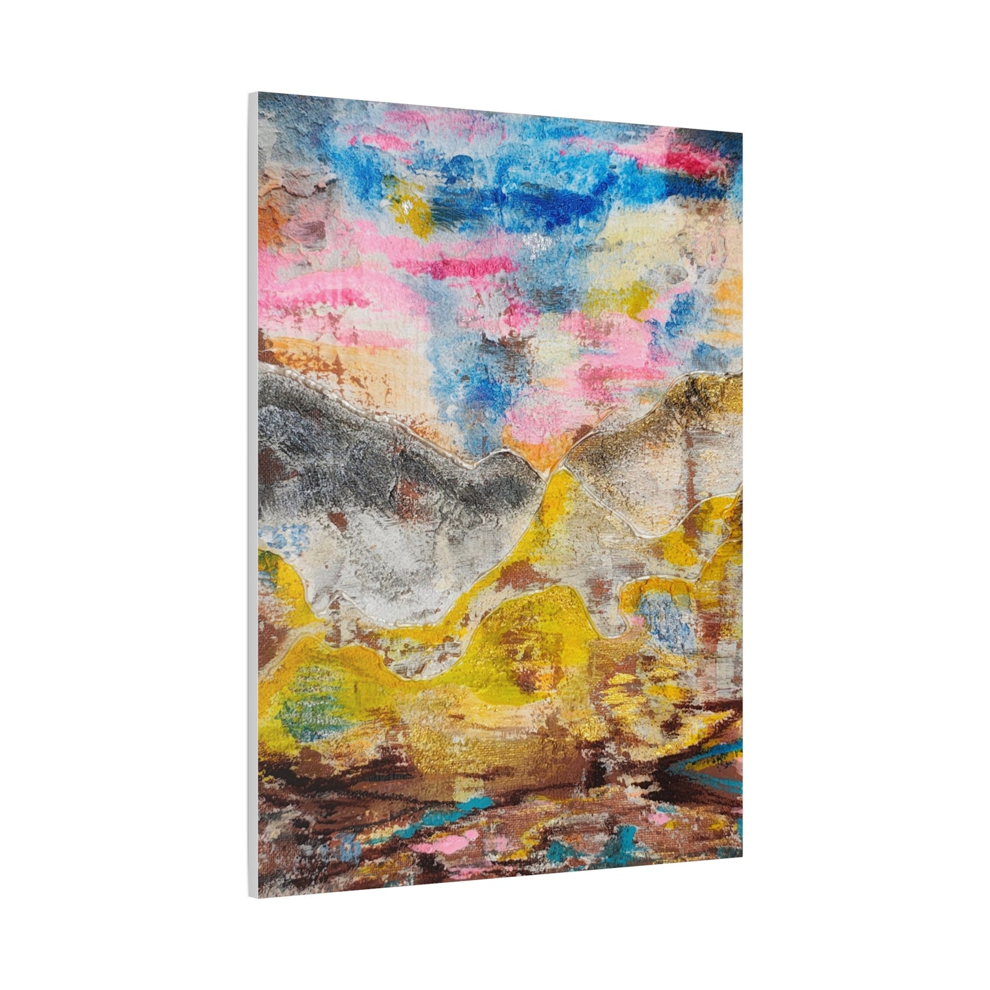 Awakening Horizon- Abstract Colorful Landscape Canvas Print – Matte Stretched Wall Art