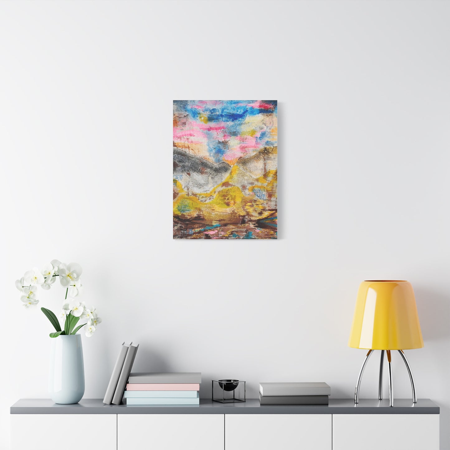 Awakening Horizon- Abstract Colorful Landscape Canvas Print – Matte Stretched Wall Art