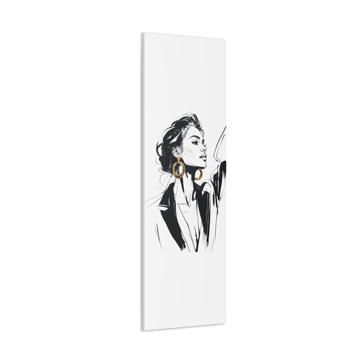 Eclipse of her Own series - Woman with Gold Earrings Wall Art