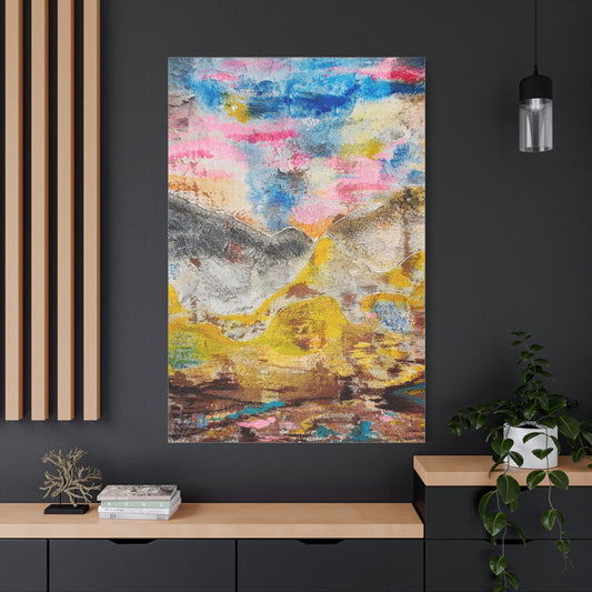 Awakening Horizon- Abstract Colorful Landscape Canvas Print – Matte Stretched Wall Art