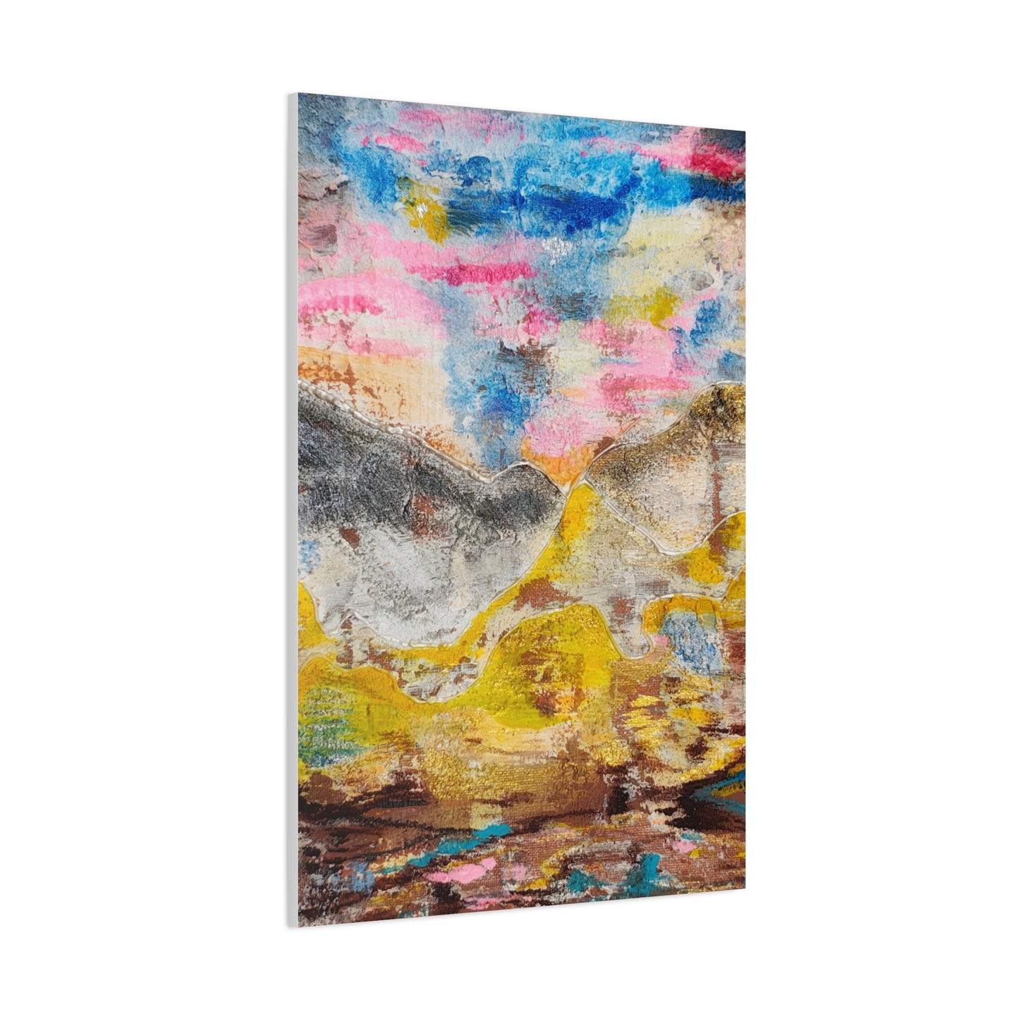 Awakening Horizon- Abstract Colorful Landscape Canvas Print – Matte Stretched Wall Art