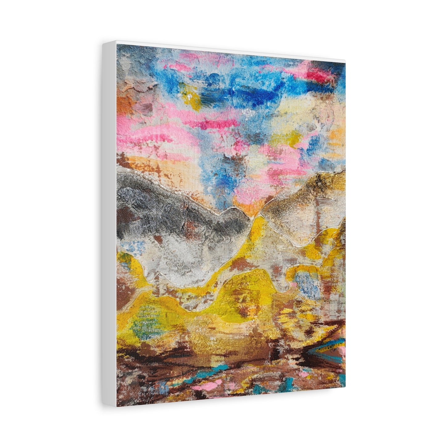Awakening Horizon- Abstract Colorful Landscape Canvas Print – Matte Stretched Wall Art