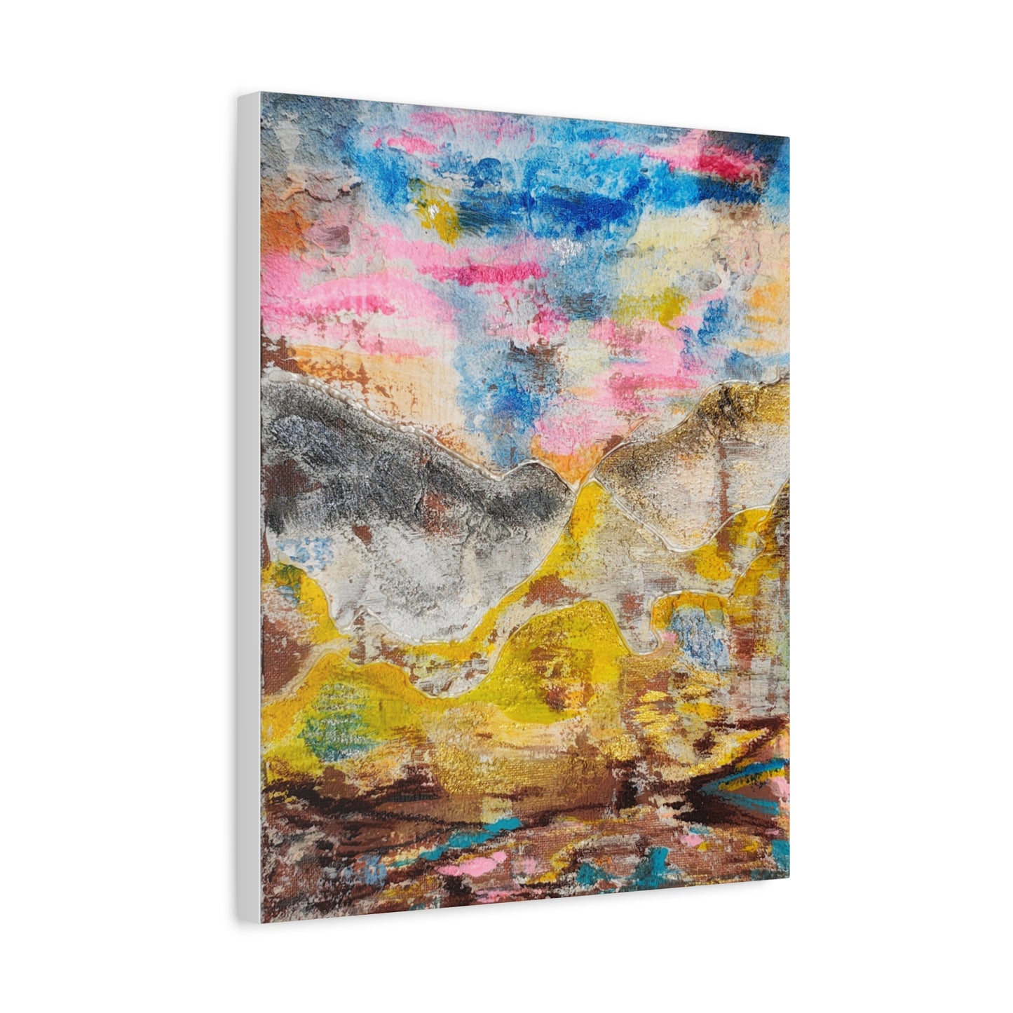 Awakening Horizon- Abstract Colorful Landscape Canvas Print – Matte Stretched Wall Art