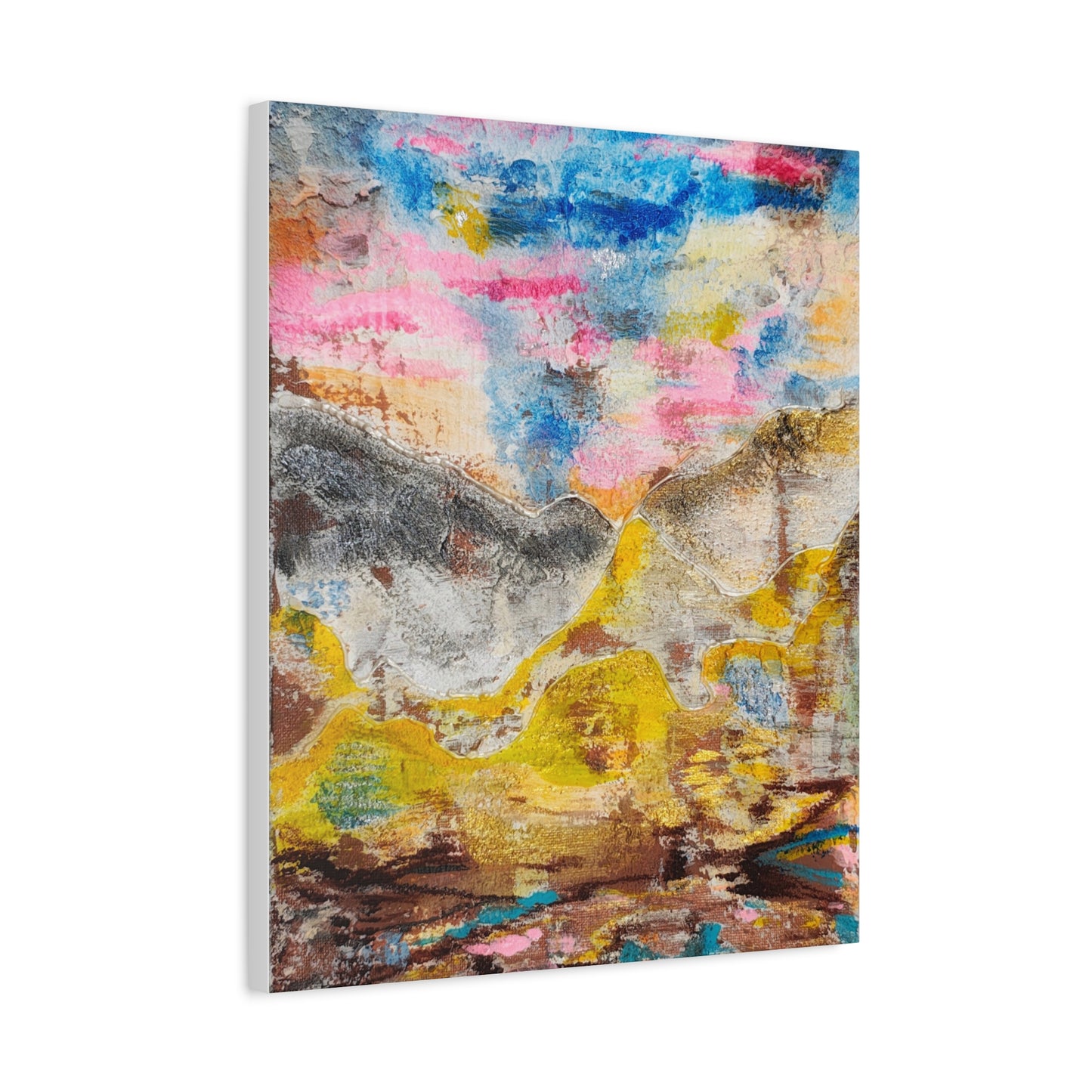 Awakening Horizon- Abstract Colorful Landscape Canvas Print – Matte Stretched Wall Art