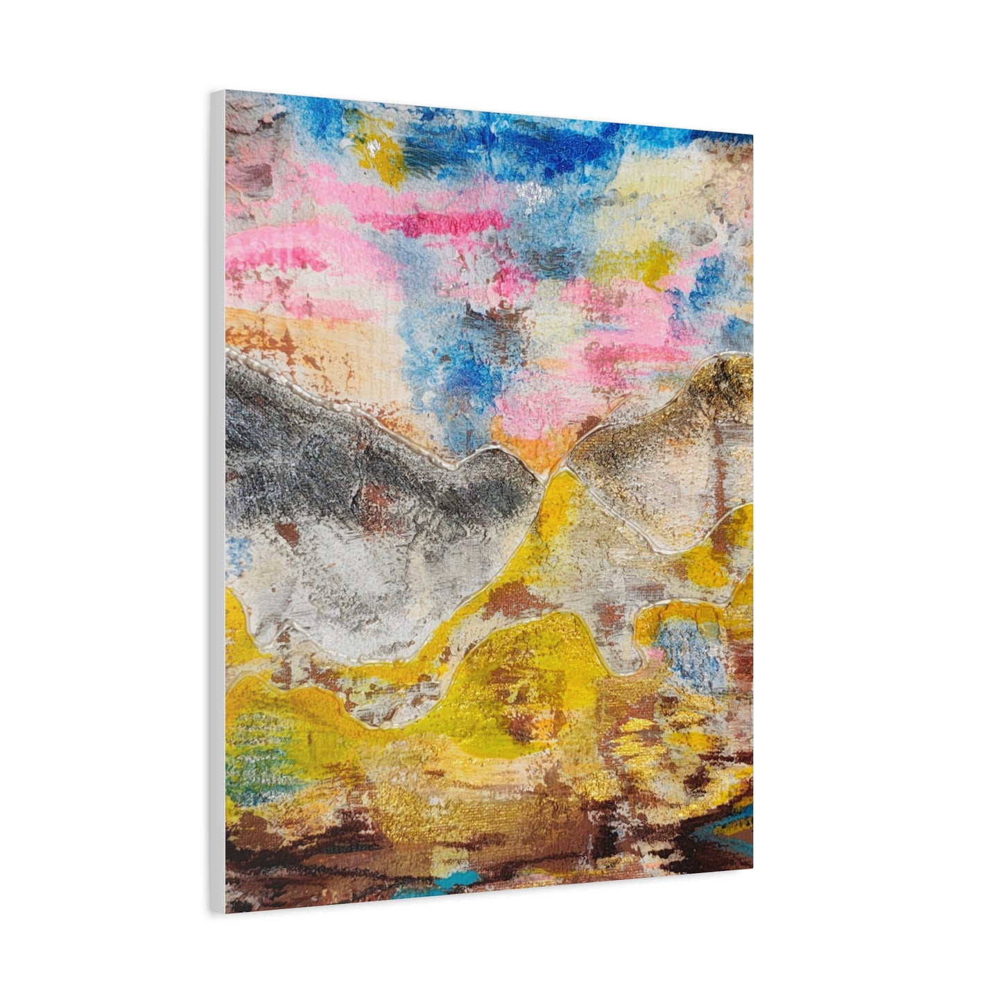 Awakening Horizon- Abstract Colorful Landscape Canvas Print – Matte Stretched Wall Art