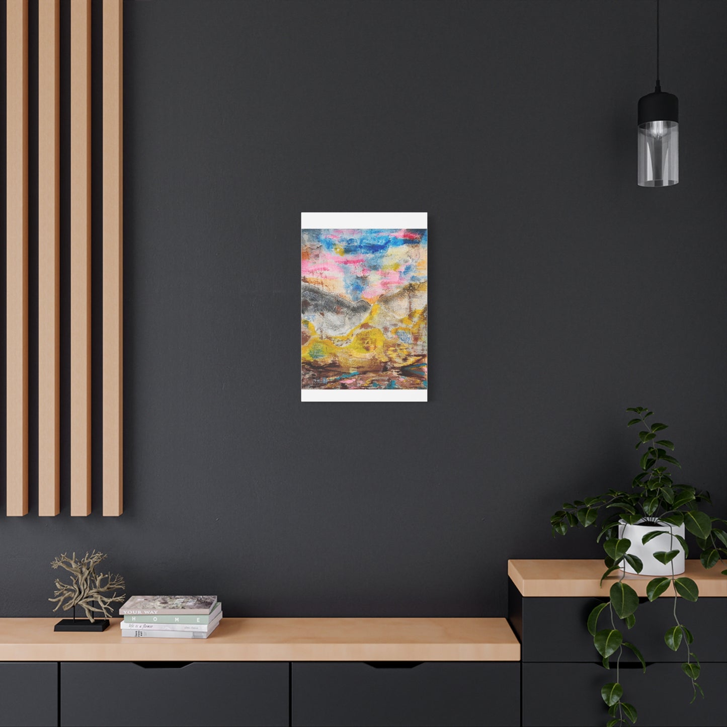 Awakening Horizon- Abstract Colorful Landscape Canvas Print – Matte Stretched Wall Art