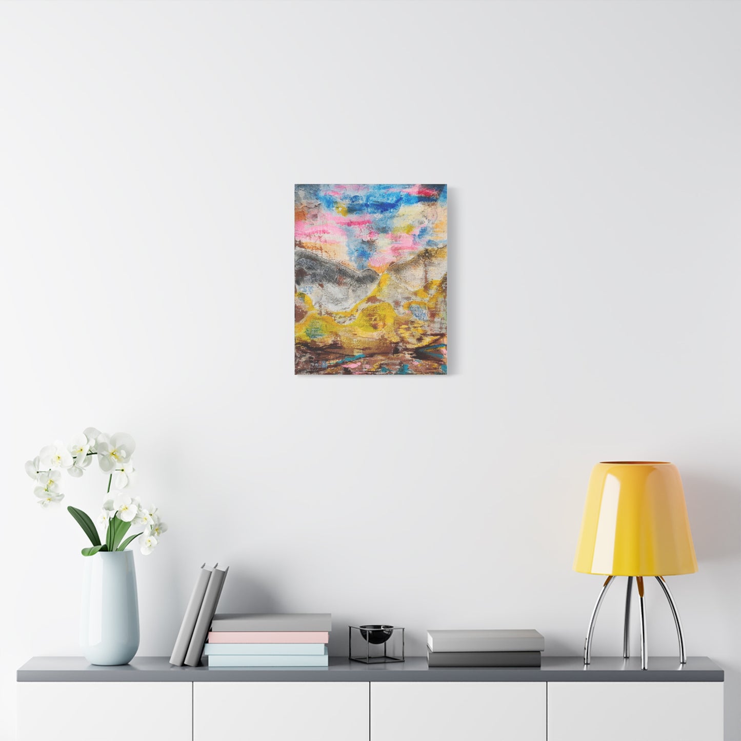 Awakening Horizon- Abstract Colorful Landscape Canvas Print – Matte Stretched Wall Art