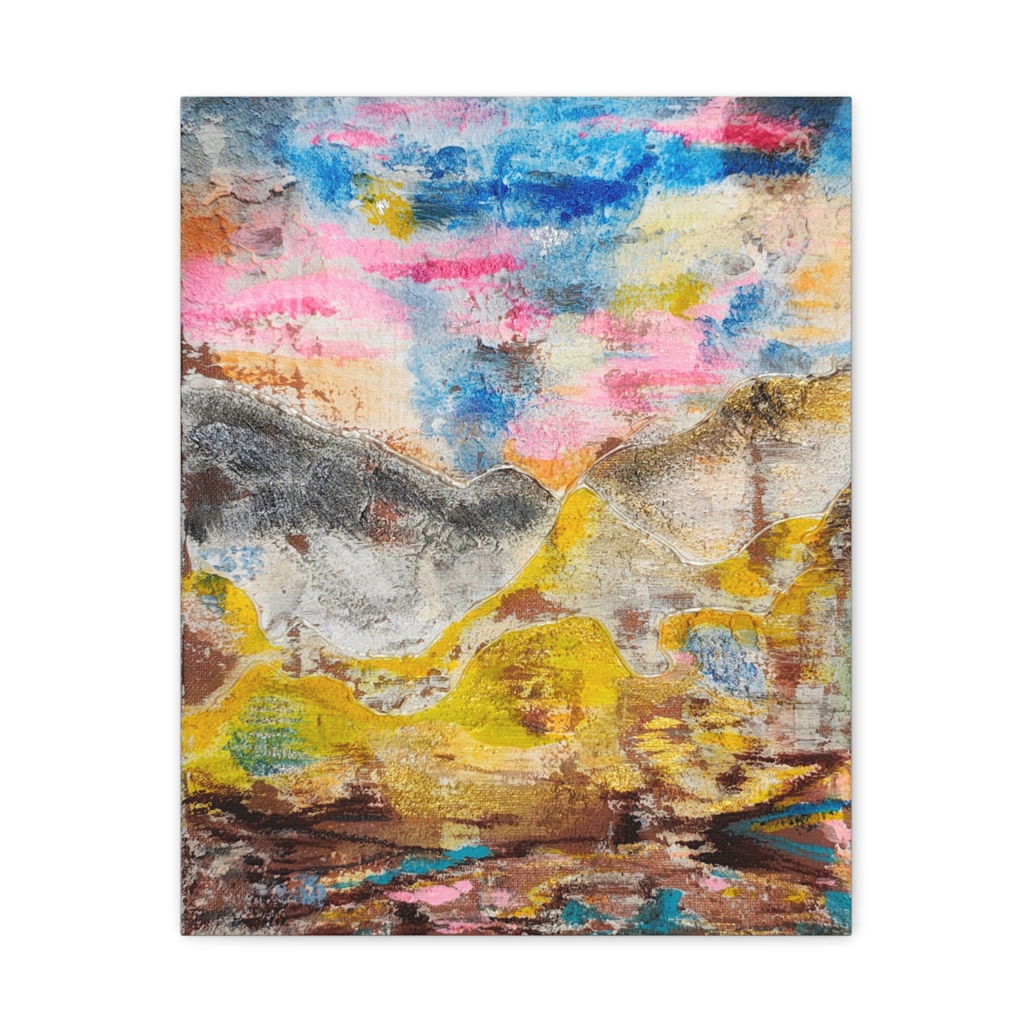 Awakening Horizon- Abstract Colorful Landscape Canvas Print – Matte Stretched Wall Art