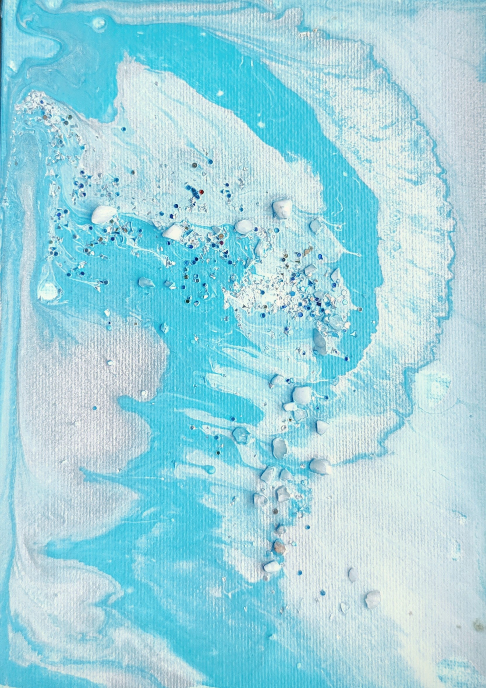 Moods of Ocean seascape art print with calming blue acrylic ocean and water tones