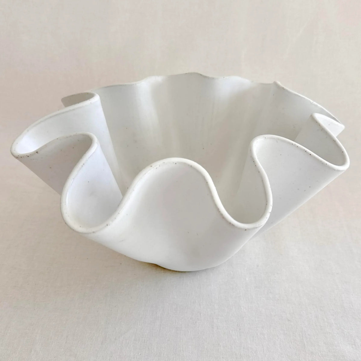 High Sided Wave Bowl - Large White
